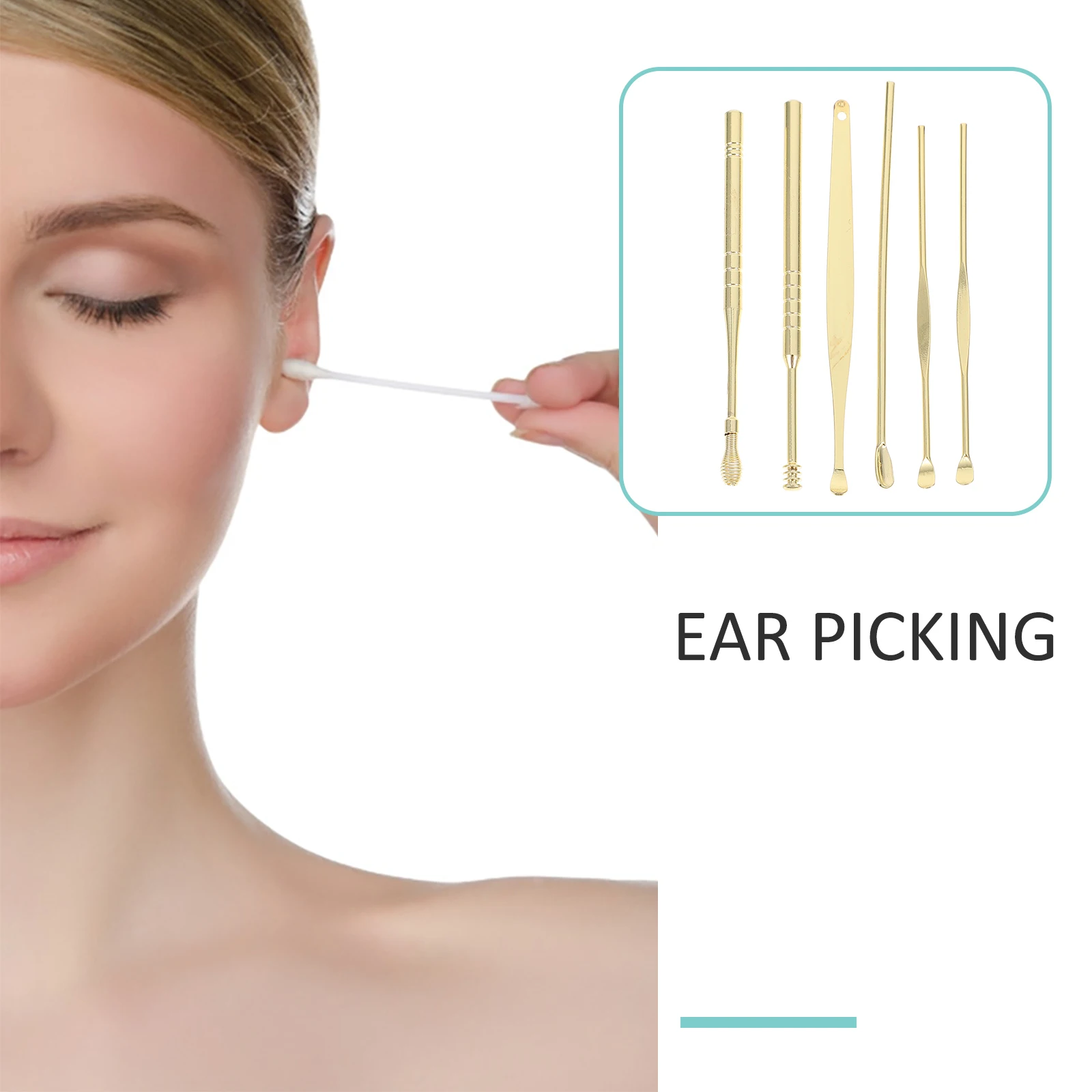 

1 set 1 Set Stainless Steel Wax Removal Kit Portable Cleaning Tools For Home Earwax Cleaners Ear Picks Ear Cleaning Supplies