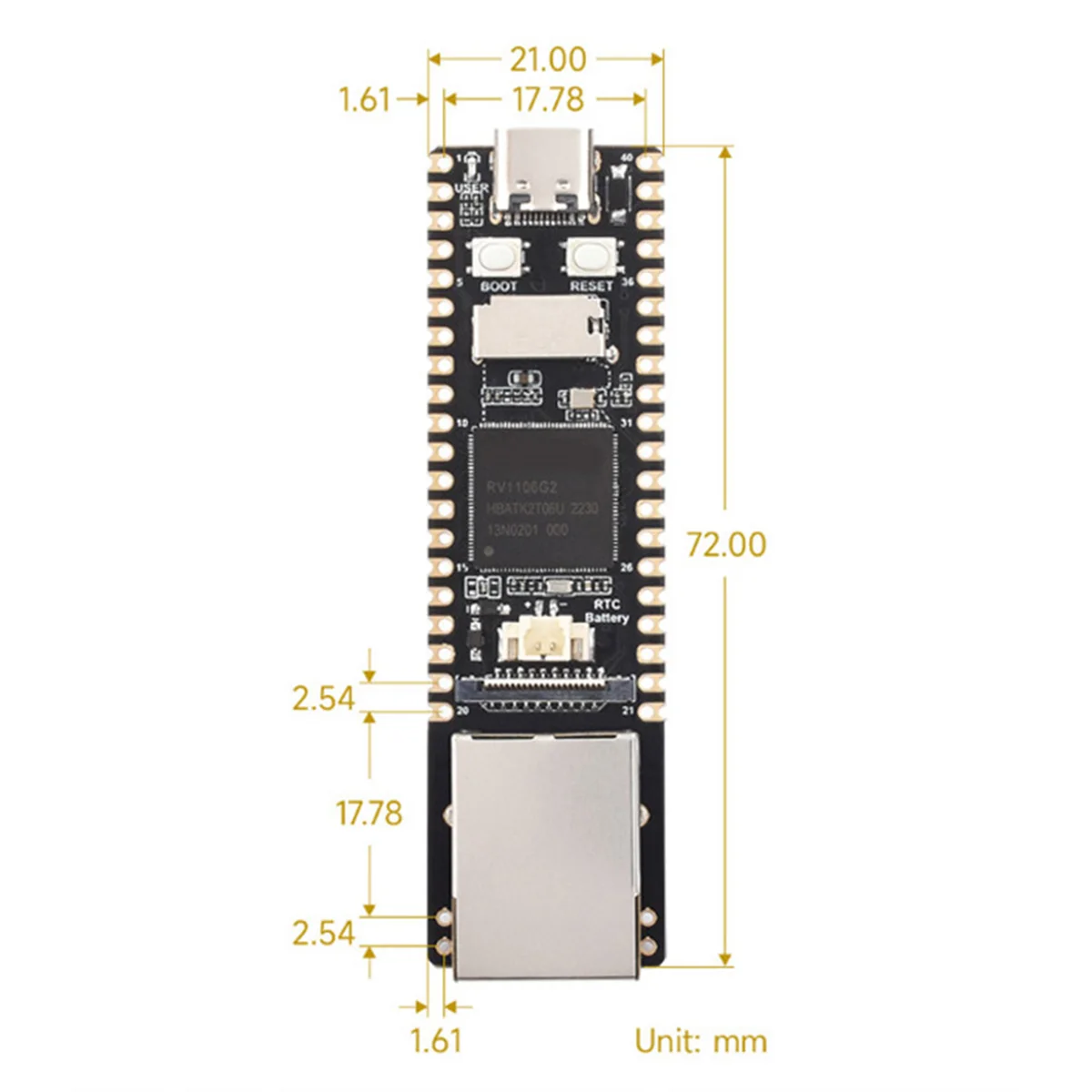 For Luckfox Pico Pro Development Board 128MB Linux RV1106 AI Board ARM Cortex-A7/RISC-V VS for Raspberry Pi Pico