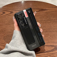 For Samsung Zfold5 Phone Case Heart of The World W24 Baking Paint Solid Color with Pen Hinge Shell Film Folding Protective Cover