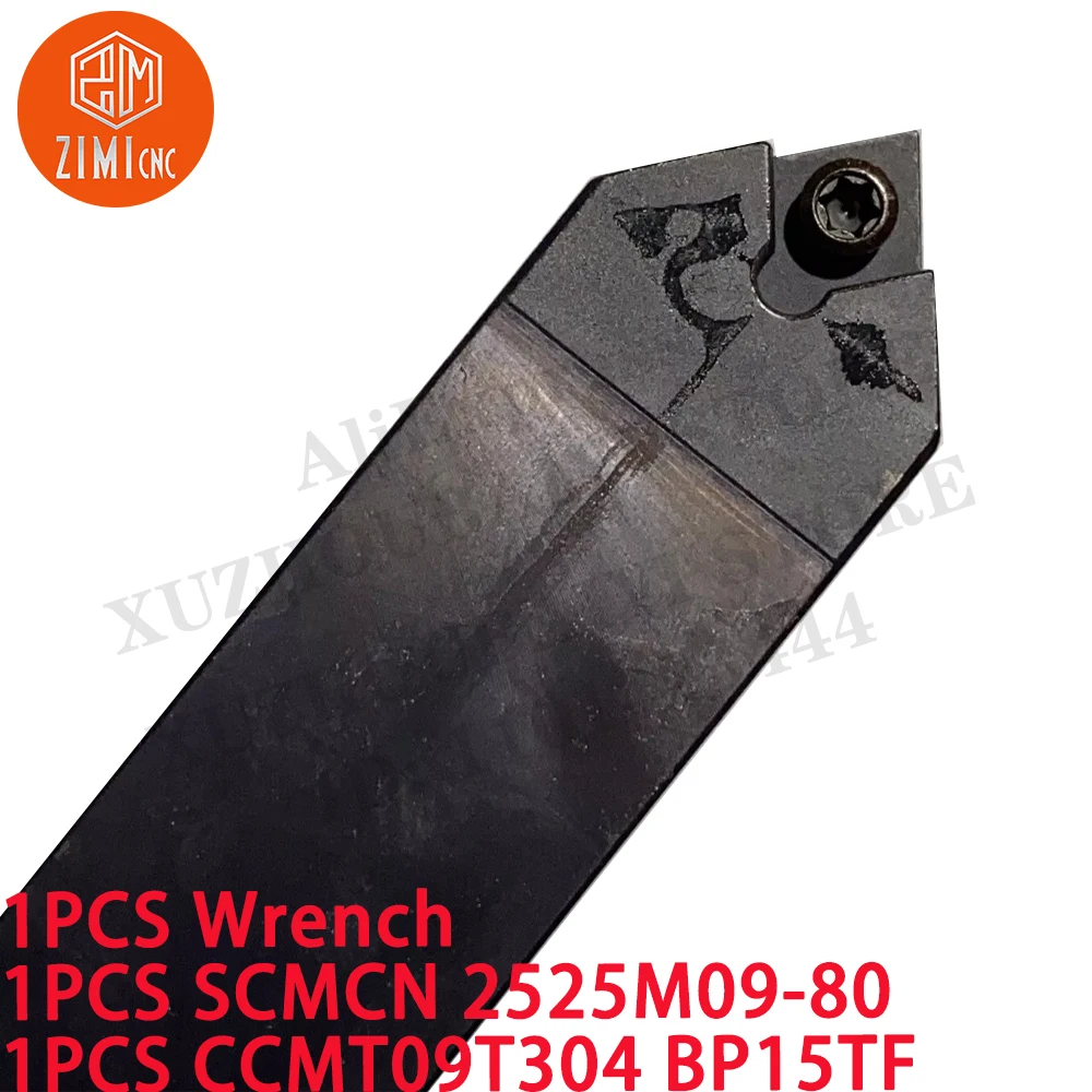 1PCS SCMCN2525M09 external turning holder 25mm +1PCS CCMT09T304 50 degree Carbide insert CNC metal lathe mechanical cutting tool