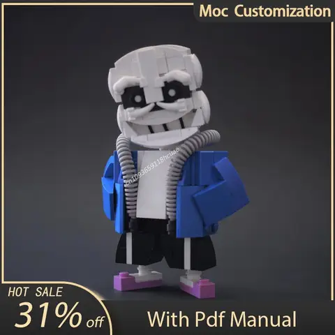 183pcs Moc Sans Undertale Game Cartoon Skeleton Brickheadz Model Building Blocks Education Toys Set Kids Birthday Gifts