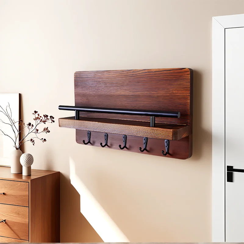 1 key hanging storage rack for easy access, wall hanging design, with key hook and wallet holder, sunglasses storage and dog lea