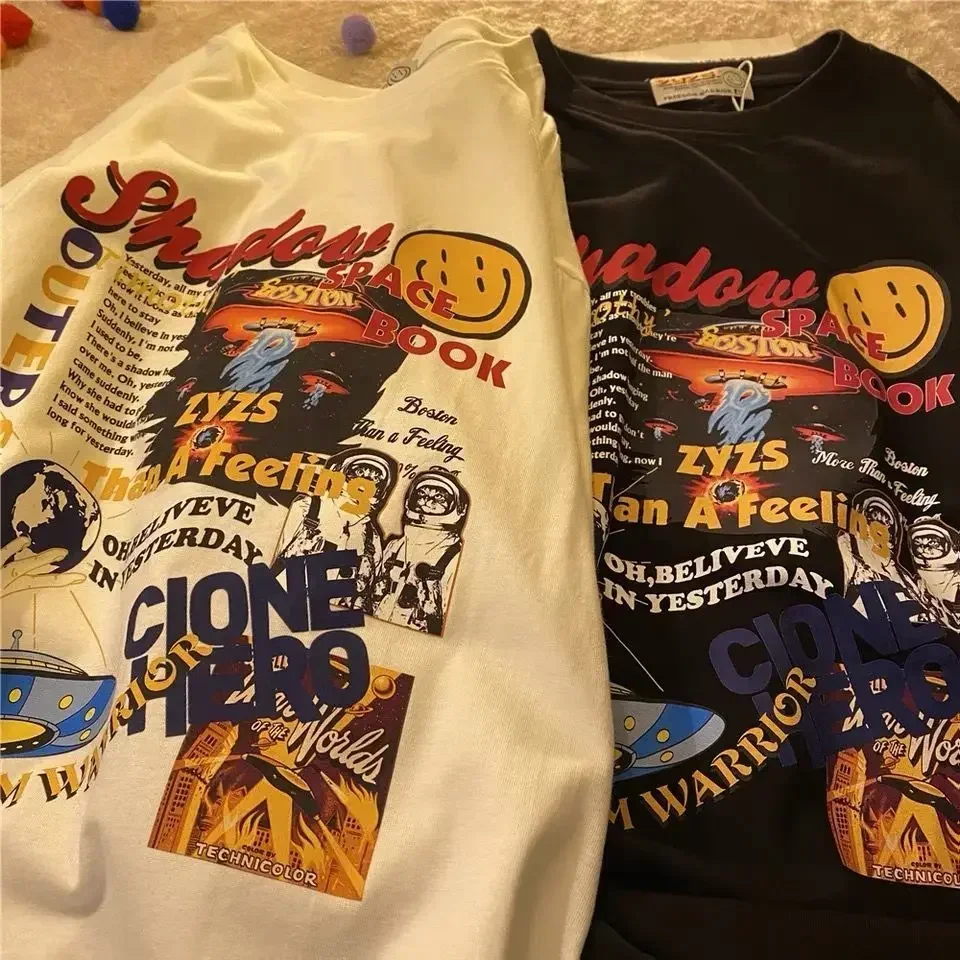 

Vintage Women's T-shirt Short Sleeve Couple Student Loose Half Sleeve Top Short Harajuku Style Short Sleeve for Women