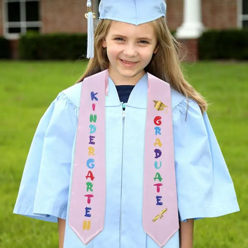 2024 Graduation Stole Graduate Printed Preschool Graduation Stole With Cute Design Graduation Honor Stole With Trim Kindergarten