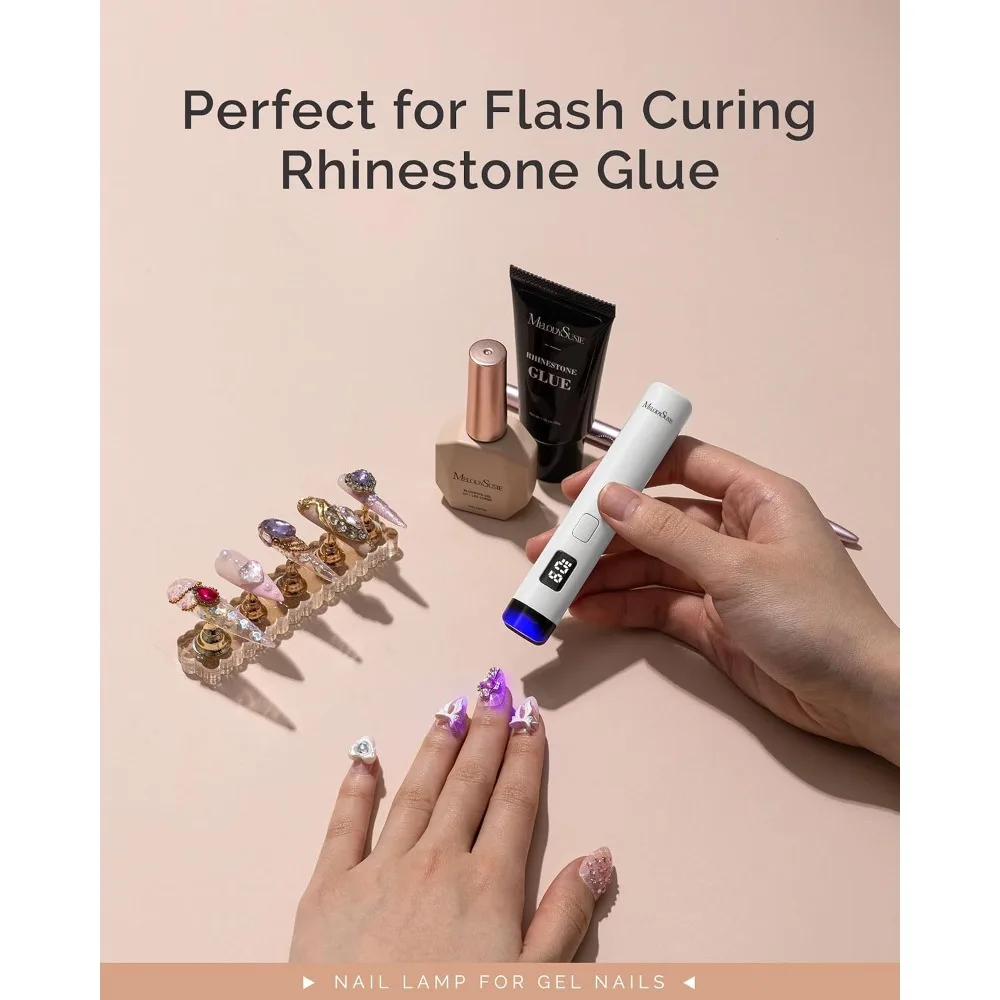 Rechargeable Mini UV LED Nail Lamp Cordless Portable with LCD Display Eye Protection Cover Flash Curing Light for All Soft Gels Rhinestone Glue and Liner Gel view 7