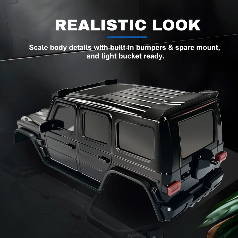 

9IMOD SCX30 RC Crawler Body Shell Plastic Painted/Unpainted Cover Direct Fit LED Ready Spare Tire Mount for 1/30 Upgrade