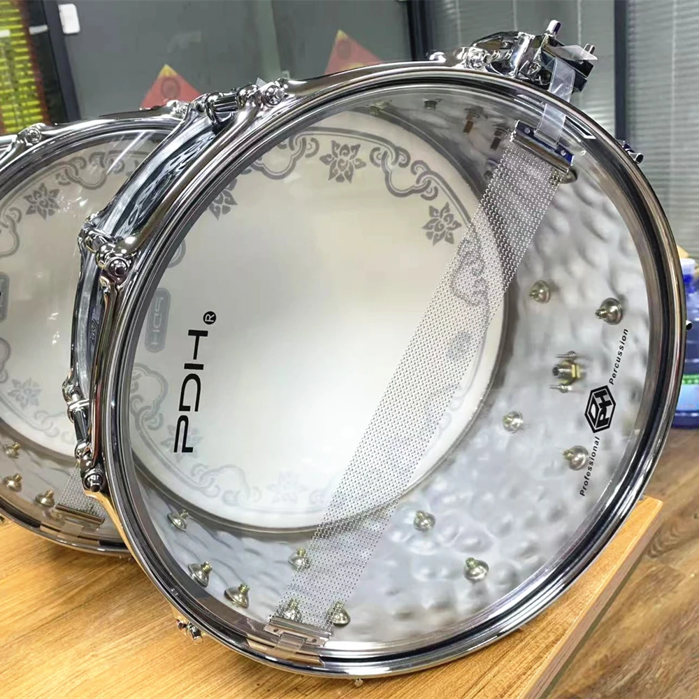 14x6.5 Inch Steel Shell Snare Drum With Matching Drum Head Percussion Drum For Band Stage Practice Performance