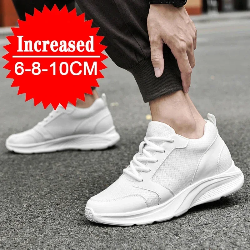 Zapatos Deportivos informales para hombre, zapatillas con aumento de altura, invisible, 8cm, 10cm