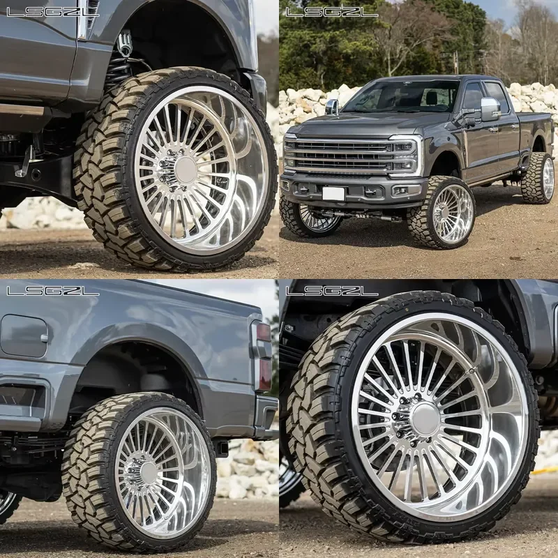 Rines Forjados i LSGZL Super Single Wheels 8x180 8x6.5 22x12 24x14 26x16 Pulgadas para Camionetas Chevy 1500 2500 GMC F150 F250