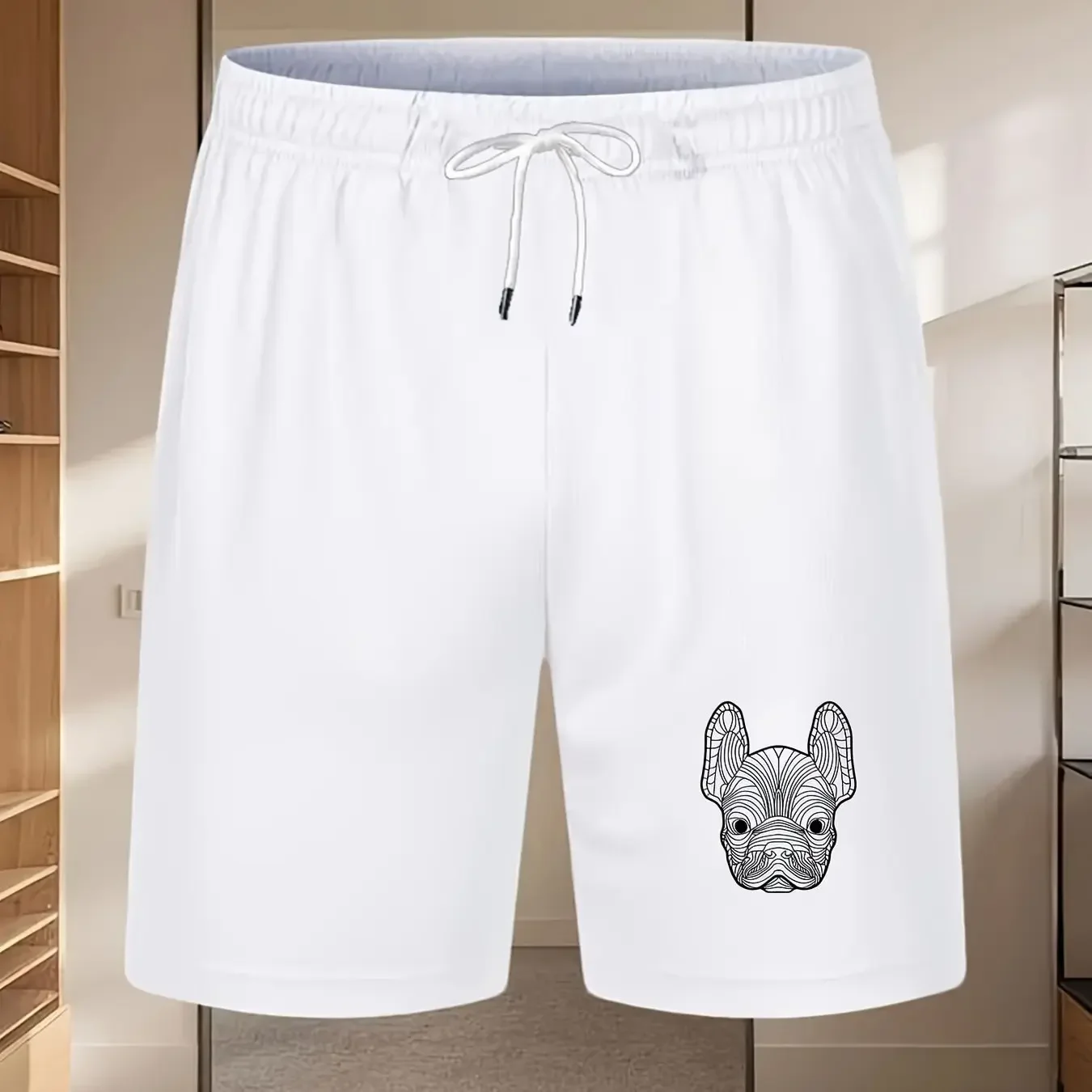 

Мужские модные шорты с принтом для щенков, летние быстросохнущие сетчатые повседневные пляжные шорты со средней талией и шнурком, большой размер