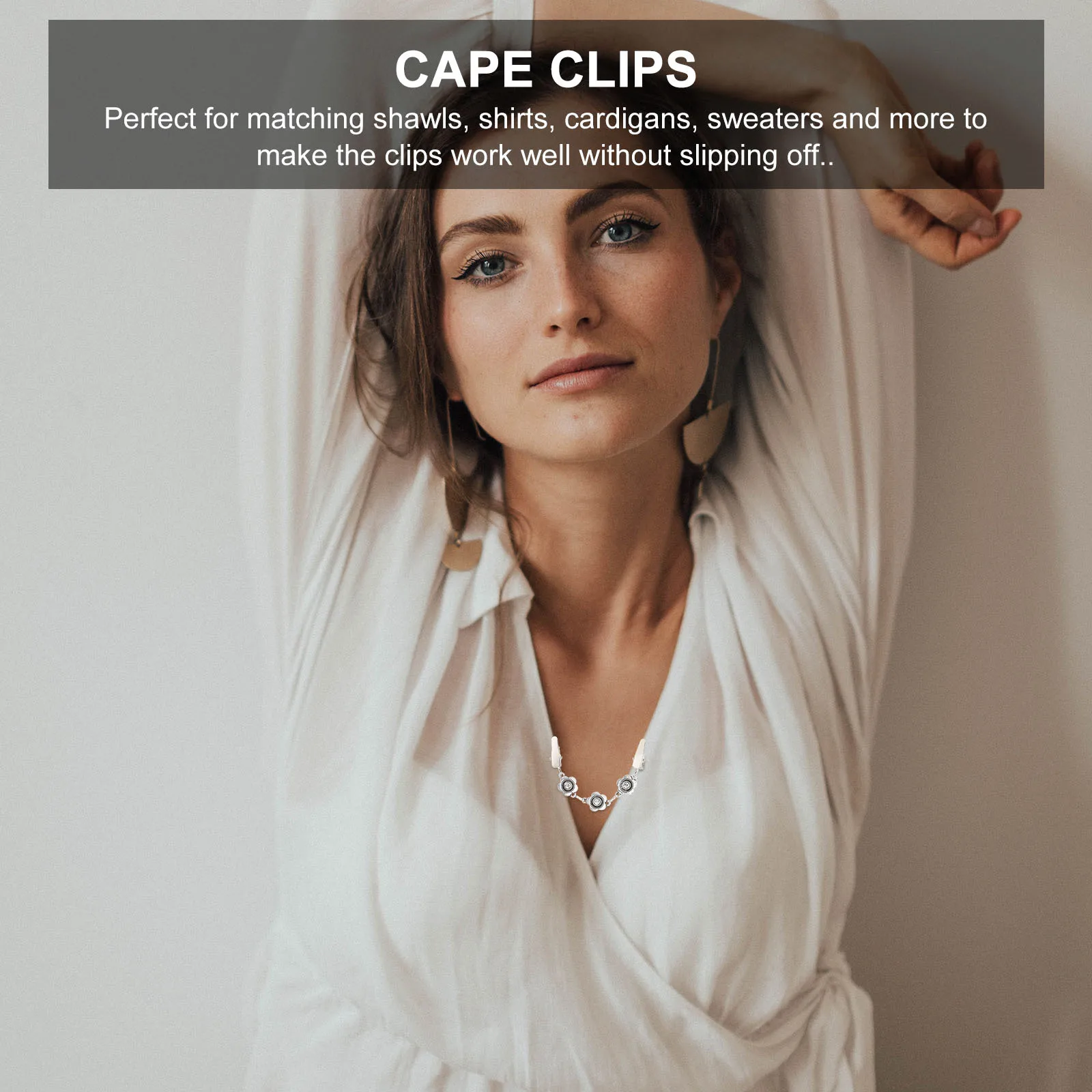 2 Buah Klip Sweater Bunga Paduan Seng Kokoh Tahan Lama Sempurna untuk Memadukan Syal Sweater Gaun Acara Formal