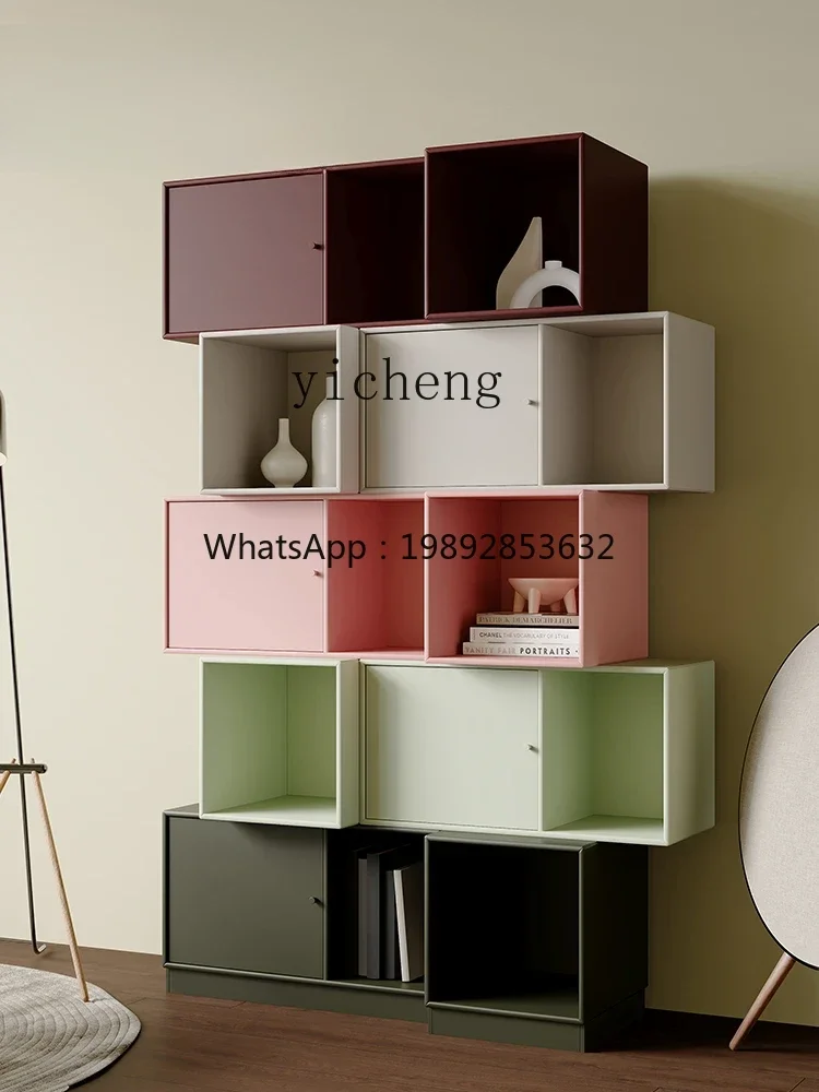 GZ   storage cabinet dopamine floor bookcase building block stacking cabinet color combination cabinet