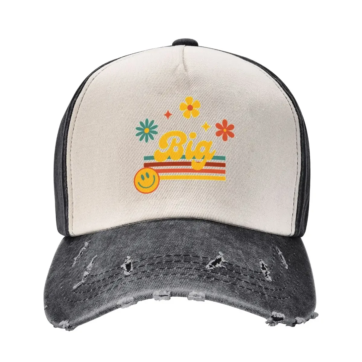 

Groovy Retro Big Little Reveal Sorority T Shirt (Big) Baseball Cap Golf Cap Luxury Hat Luxury Brand Boy Child Women's