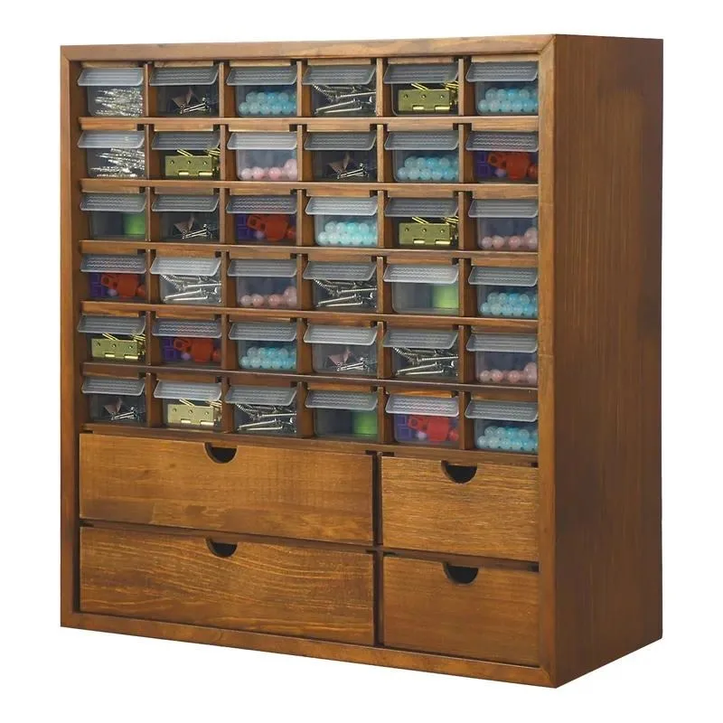 40 Drawer Wooden Locker Rectangle Shape for Garage Organization Beads Mini Image Storage Makeup
