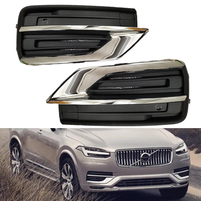 

Pop Fog Lamp Grille Anti-collision Tough ABS Front Bumper Fog Light Grille For Volvo XC90 2020 2021 31663514 31663515