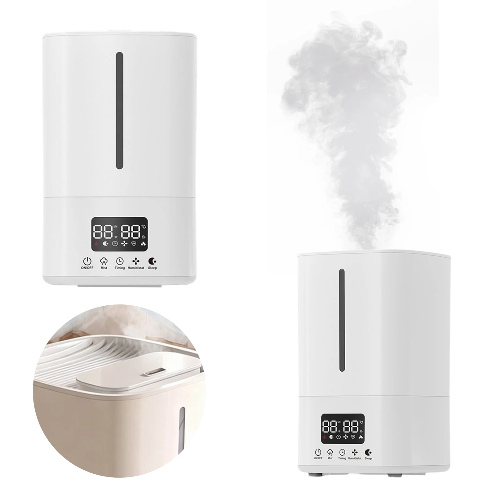 5L Air Humidifier W/ Air Purifier Cool Mist Humidifier Top Fill Humidifier for Bedroom Home Baby & Plants