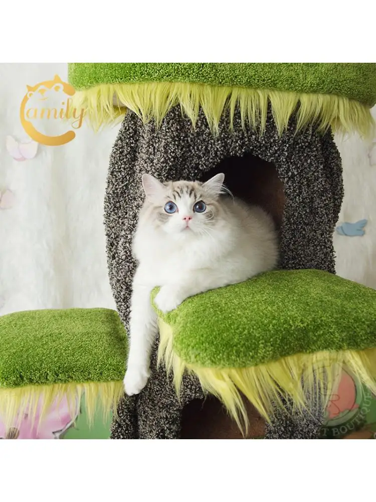 Creative Waterfall Castle Cat Climbing Frame, Litter Toy, Scratching Post