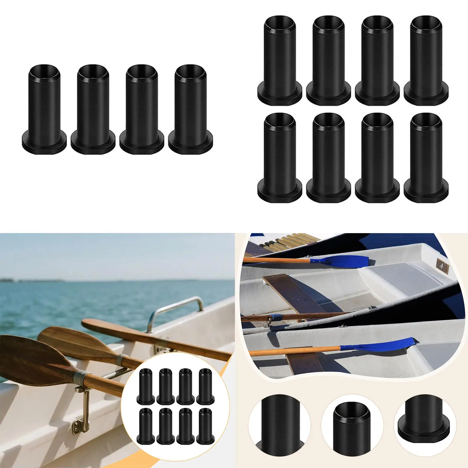 

1/2" Oarlock Bushings Set Nylon Replacement Anti Slip Anti Scratch Oar Sleeves Boat Tool Holder Marine Boat Hardware Accessories