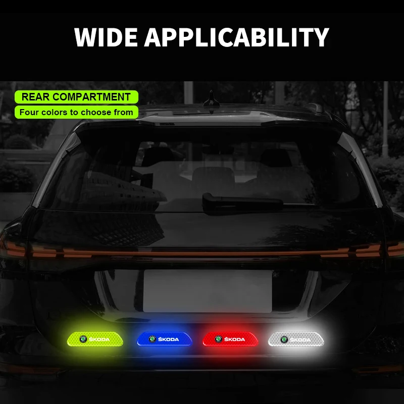 reflective door sticker for safety opening warning reflective tape For Skoda Octavia Fabia Kamiq Kapoq Kodiaq Rapid SCALA Superb