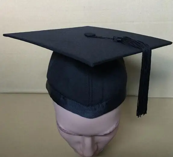 Master Degree Cap Bora Hat Britain University Vilt Graduate School Zwart