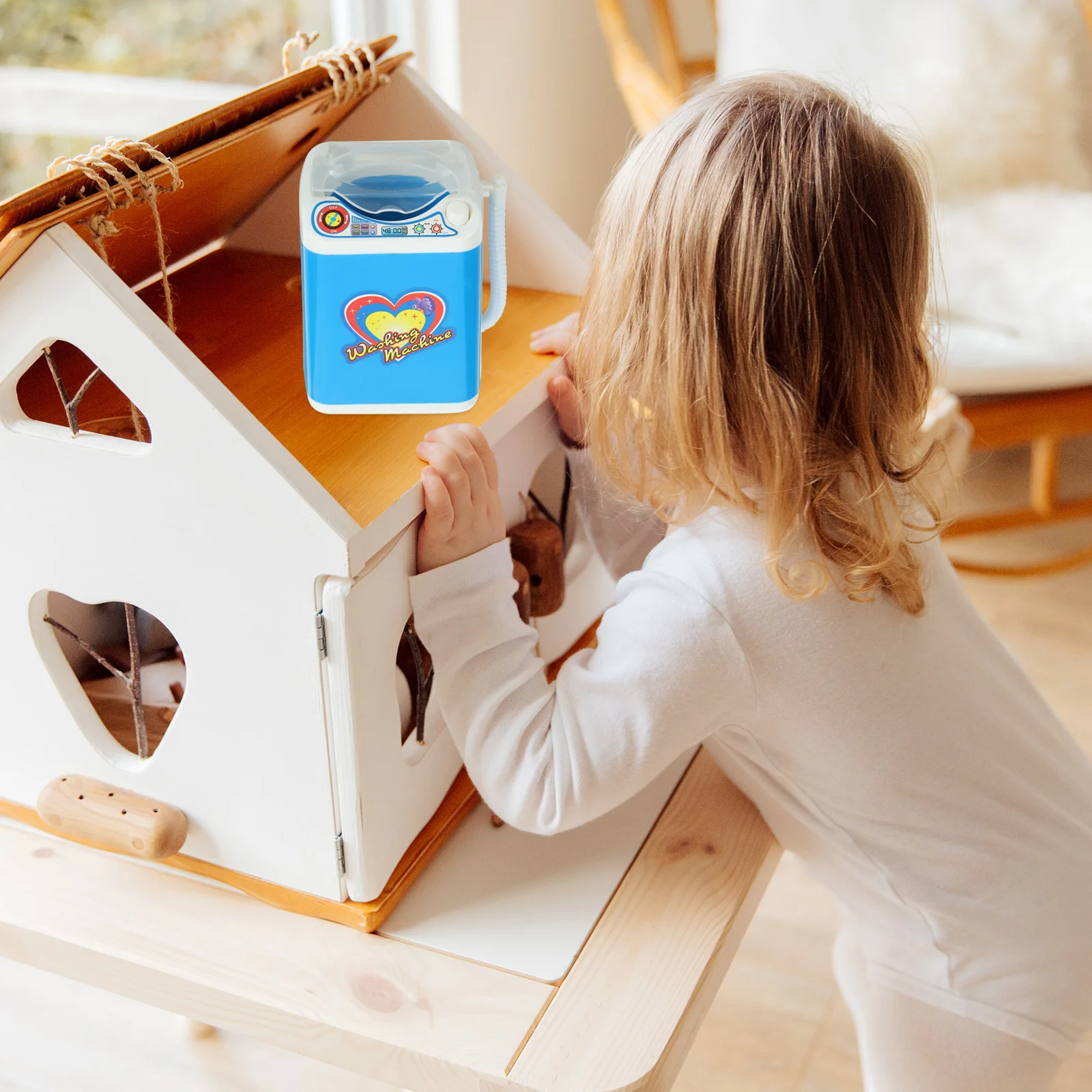 1pc Simuleren Echte Wasmachine Kinderen Hoogwaardig Materiaal Duurzaam Elektrisch Wasspeeltje Educatief Rollenspel