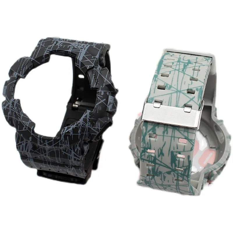 Watch Accessories Resin Watchband Case For GA-110 100 120 140 GD GLS GAX110 Men's Sport Waterproof Strap Camo Bracelet