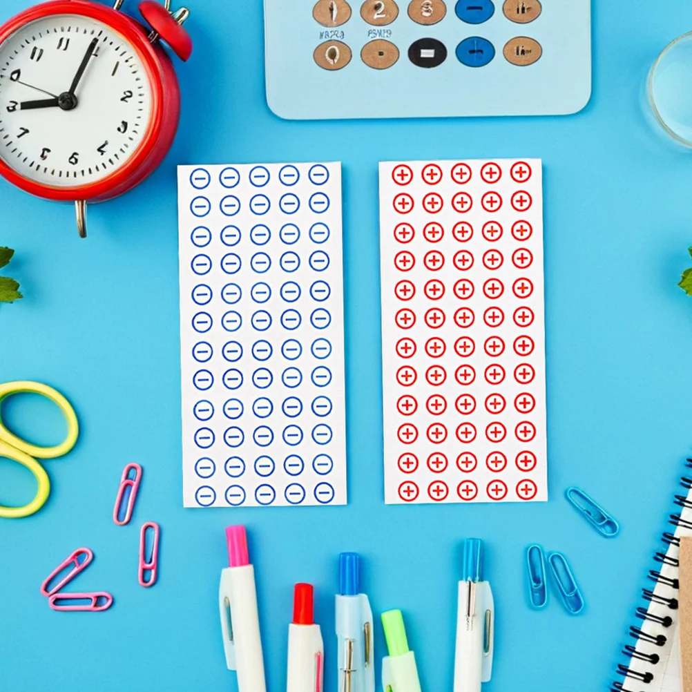 360 قطعة ملصقات قطبية 12 مللي متر ملصقات ذاتية اللصق عالية الوضوح للأنظمة الكهربائية معرف سلبي إيجابي #4