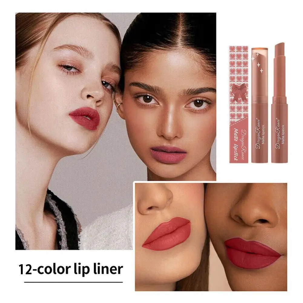 Lápiz labial Sexy, brillo de labios, esmalte de labios rojo, tinte de terciopelo mate, lápiz labial desnudo, maquillaje, delineador de labios, cosméticos, E4K5