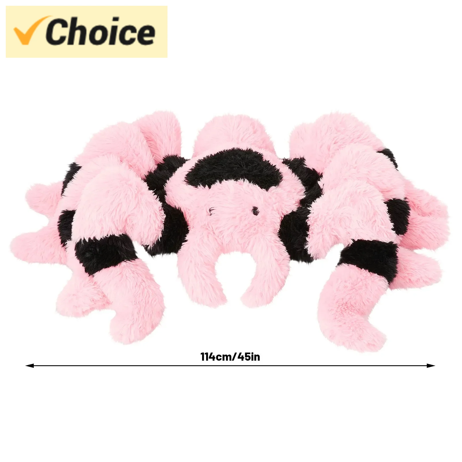 

Valentine's Day Giant Stuffed Spider, 45" Pink Plush Wolf Spider Hugging Pillow - Unique Gift for Kids, Soft & Snuggly Jumbo