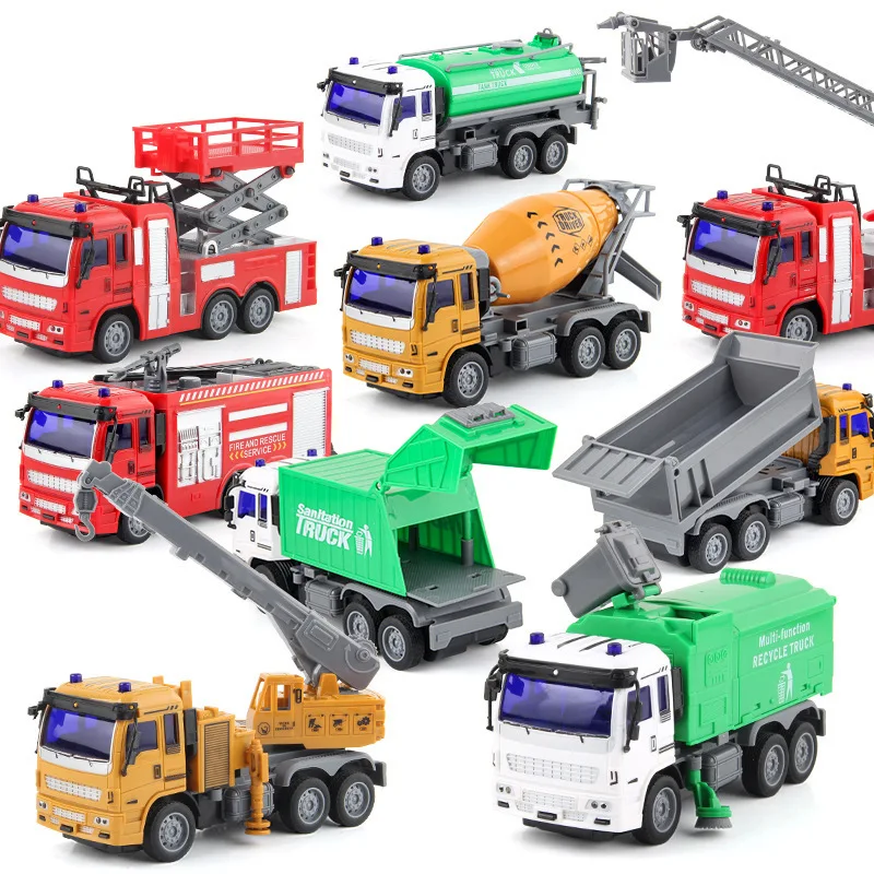 RC children remote control excavator toy engineering transport dump truck fire ladder rescue sanitation truck sprinkler