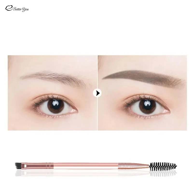 1pcs Two -headed Eyebrow Brush Spiral Diagonal Corner Makeup Brush Wood Handle Easy To Carry Beautiful Makeup Tools Beauty