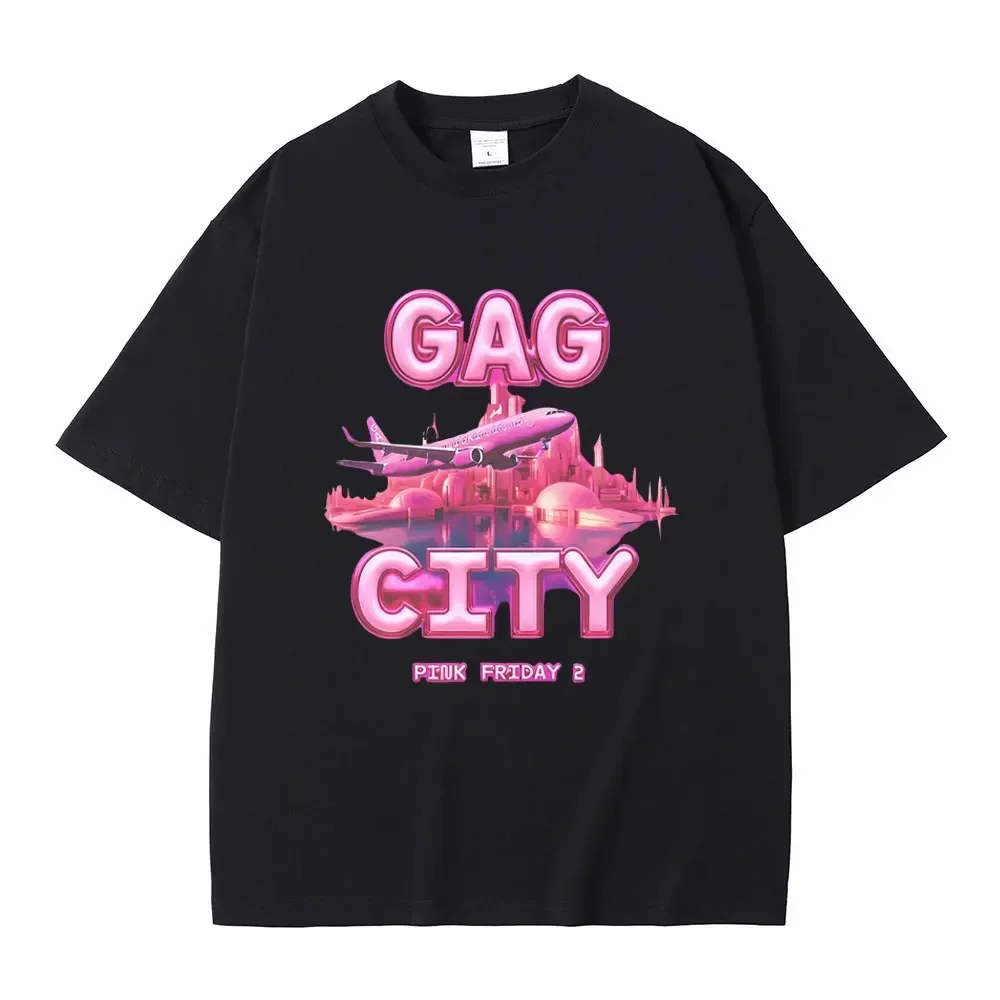 

Nicki Minaj GAG CITY Pink Friday 2 Tour 2024 Graphic Print T-shirt Men Women Vintage Hip Hop Tshirt Male Fashion Oversized Tees
