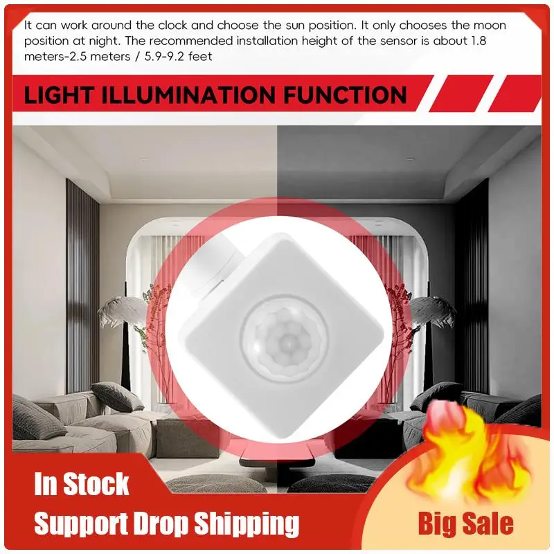 Лучшие предложения 220 В мини инфракрасный датчик человеческого тела инфракрасный датчик тела переключатель светодиодный прожектор PIR датчик движения регулируемый