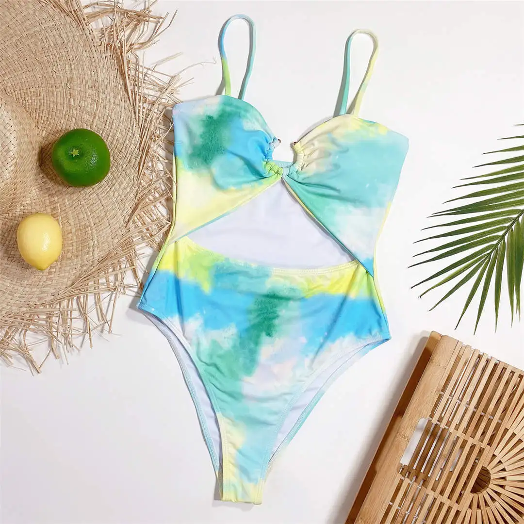 2026 Einteiliger Badeanzug für Damen, neuer gepolsterter Badeanzug, Badeanzug für Damen, Monokini, sexy Batik-Design, Bauchausschnitt, Damen-Bademode V2902 – Detail 9