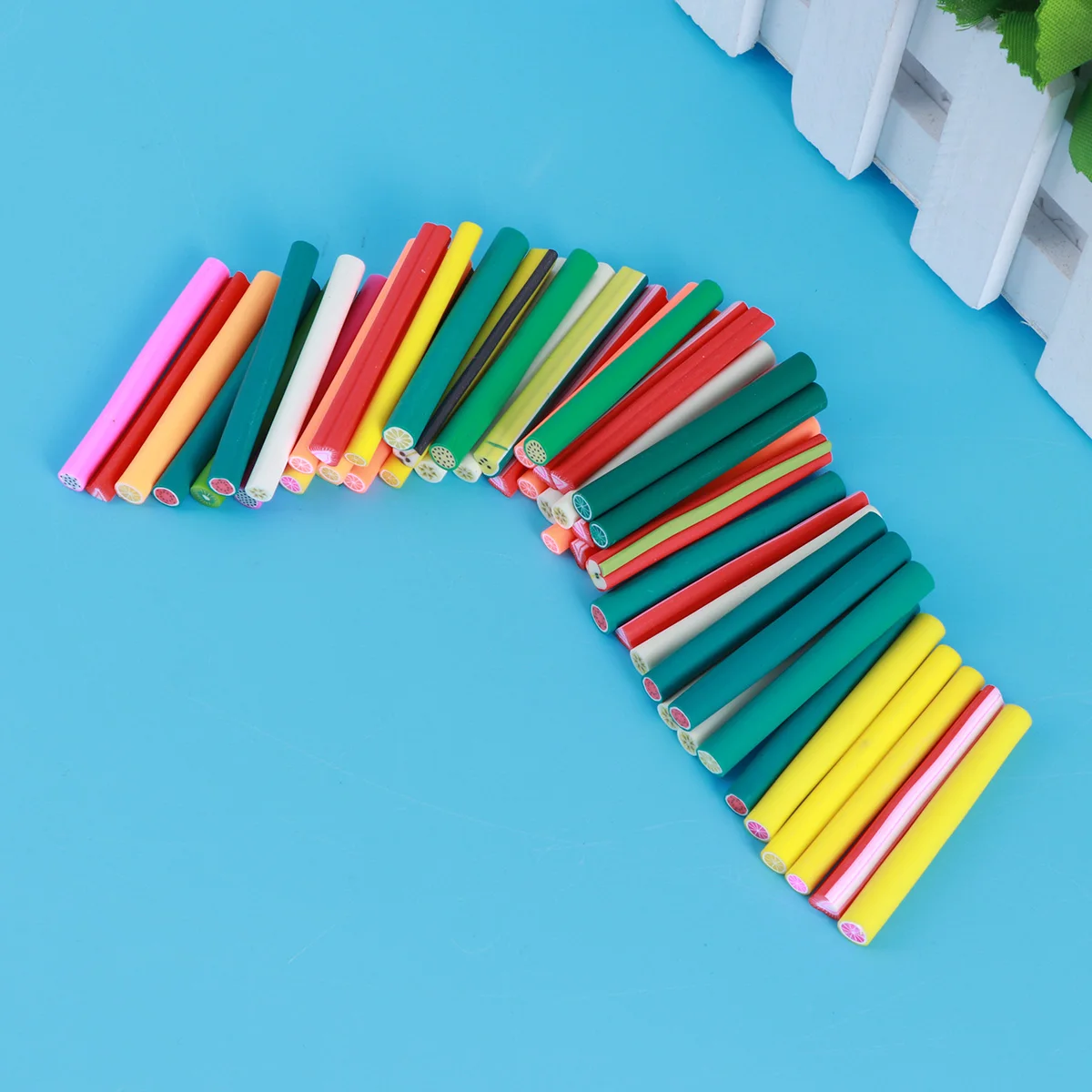 

50pcs Stickers Nail Art Stickers Sticks Bright Nail Art Sticks Colors 3D Fruit CustomizableDecoration