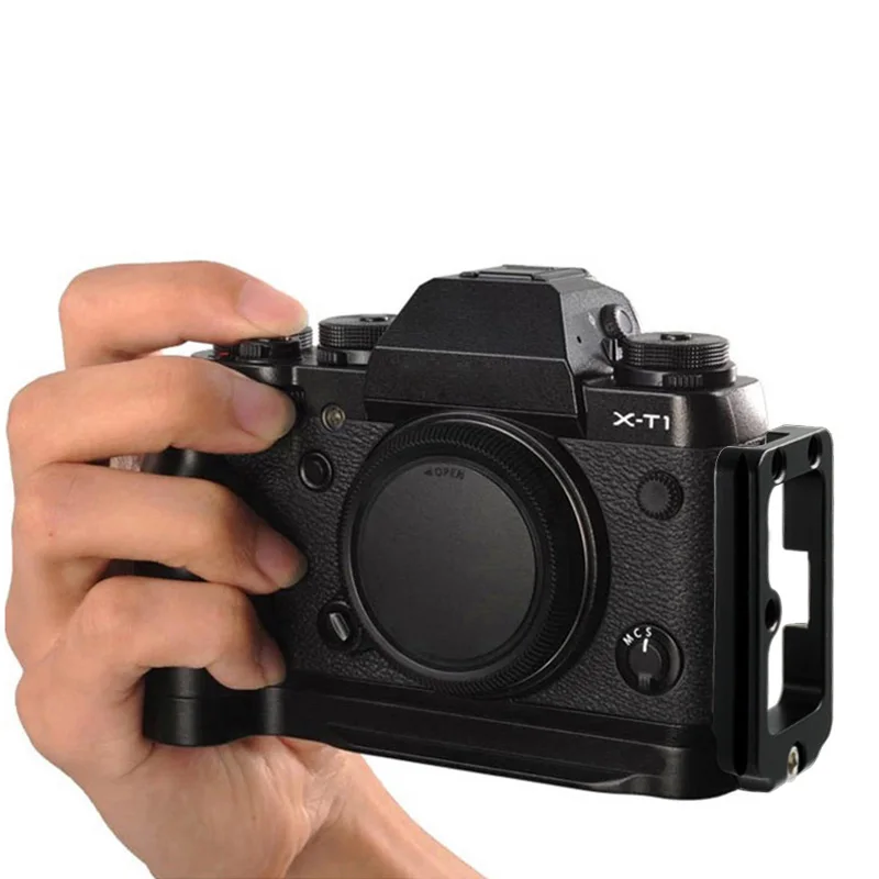 L Bracket For Fuji X-T1 Fujifilm XT1 Camera Hand Grip Quick Release Plate With Cold Shoe