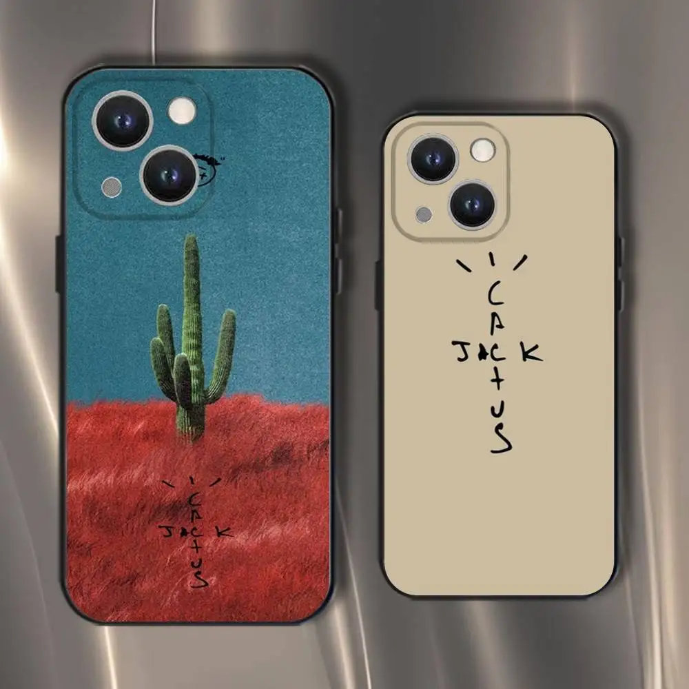 

Travis Scott Cactus Jack Phone Case For iPhone 16,15,14,13,12,11,Pro,XS,Max,XR,Plus,E,SE4,Mini Black Soft Cover