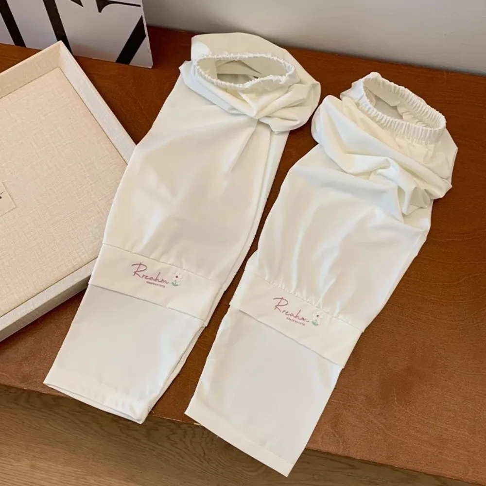 花刺繍入りロングアイスシルクスリーブルーズ弾性日焼け止めアームカバー抗UV UV断熱サイクリンググローブ女性/女の子