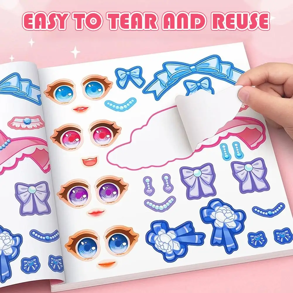 Upgraded Princess Sticker Book DIY Dress Up Art Craft Kits Dress Up Sticker Books Clothes Changing Book Birthday Christmas Gift