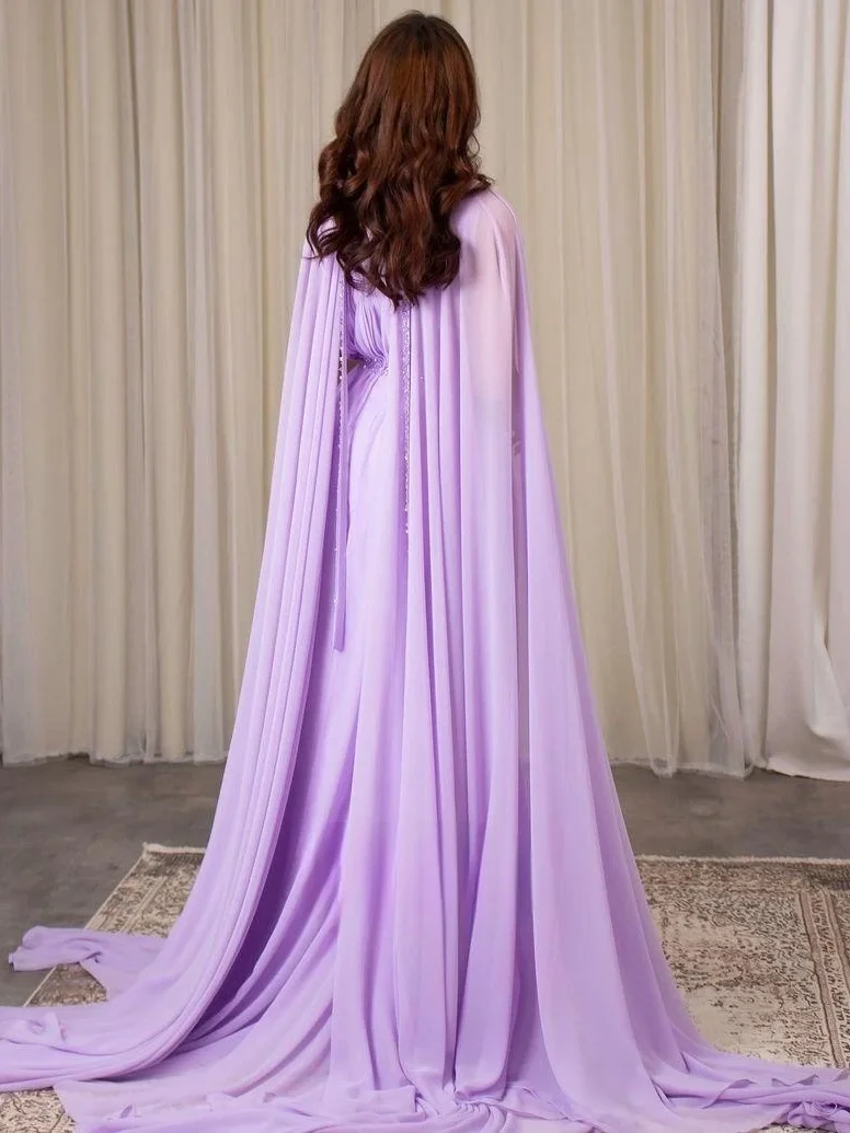 Merida-Robe de Bal en Mousseline de Soie avec Perles et Paillettes, Traîne Watteau Froncée, Longueur au Sol, Arabie Saoudite, Robes de Soirée Élégantes, 2023