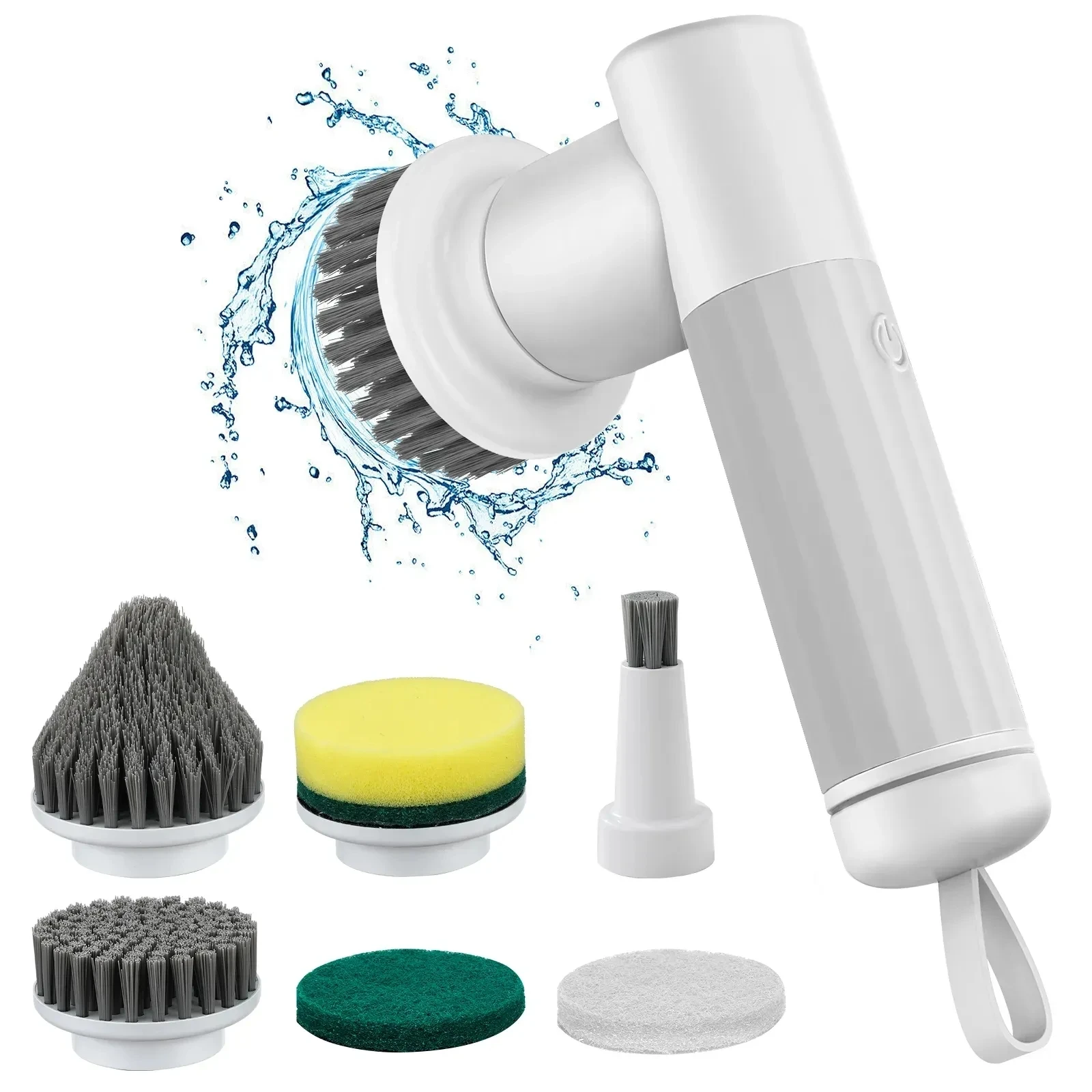 New Electric Spin Scrubber Cordless Cleaning Brush with 2 Rotating Speeds & 6 Replaceable Heads for Bathroom,Kitchen,Wall,Ove