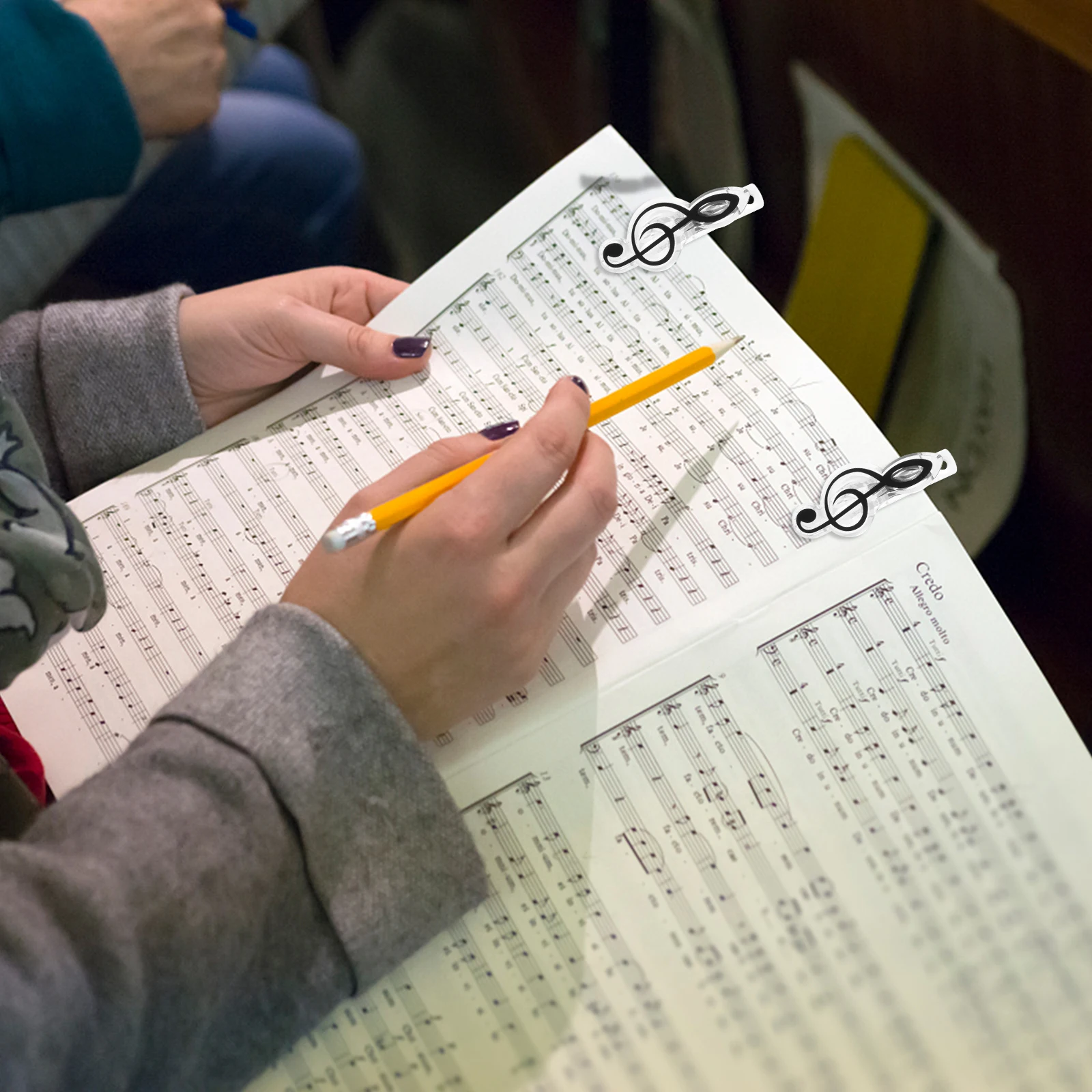 

Music Book Holder Notes Clip Page Paper Clips Clothespins Plastic Durable Reading Materials Musicians Composers Lectures Sermon