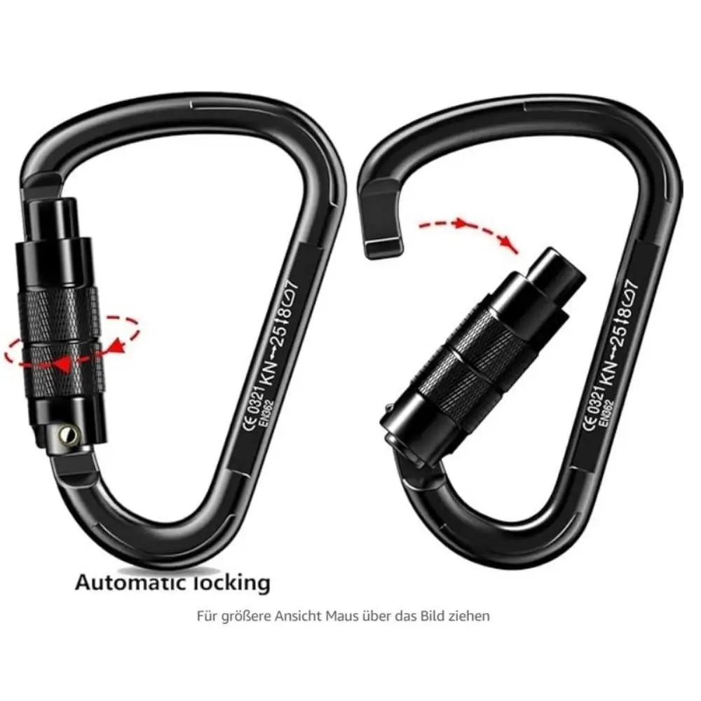 جديد 25KN حلقة تسلق D-حلقة الألومنيوم 10 أنماط حلقة تسلق الصخور مع قفل تلقائي التخييم كيرينغ هوك السفر في الهواء الطلق