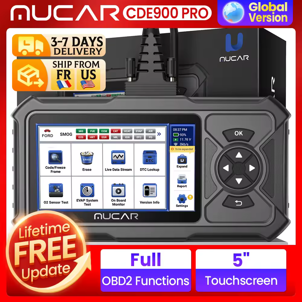Escáner OBD2 MUCAR CDE900 Pro 2+32G, herramientas de diagnóstico para automóviles, lector de códigos OBD2 completo, funciones gratuitas.