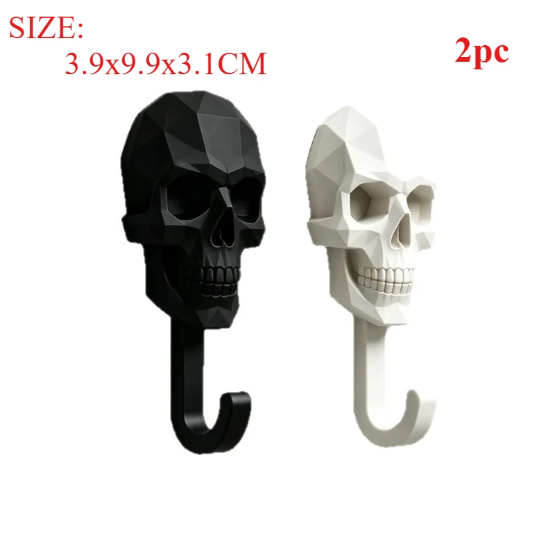 Combo Pack 3D Printed Practical Skeleton Head Hook for Home Bathrooms, Balconies, and Multi-Scene Decorative Crafts Gifts Decor