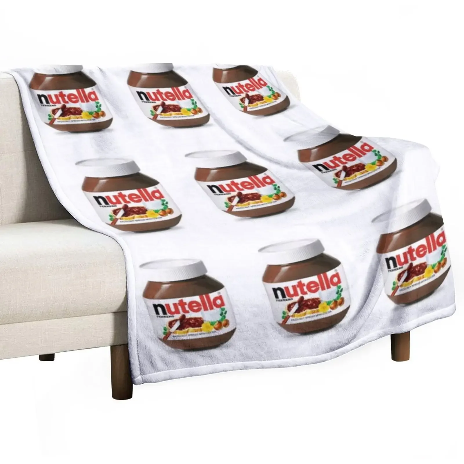 Nutella Throw Blanket Plaid on the sofa Vintage Blanket Warm Blanket