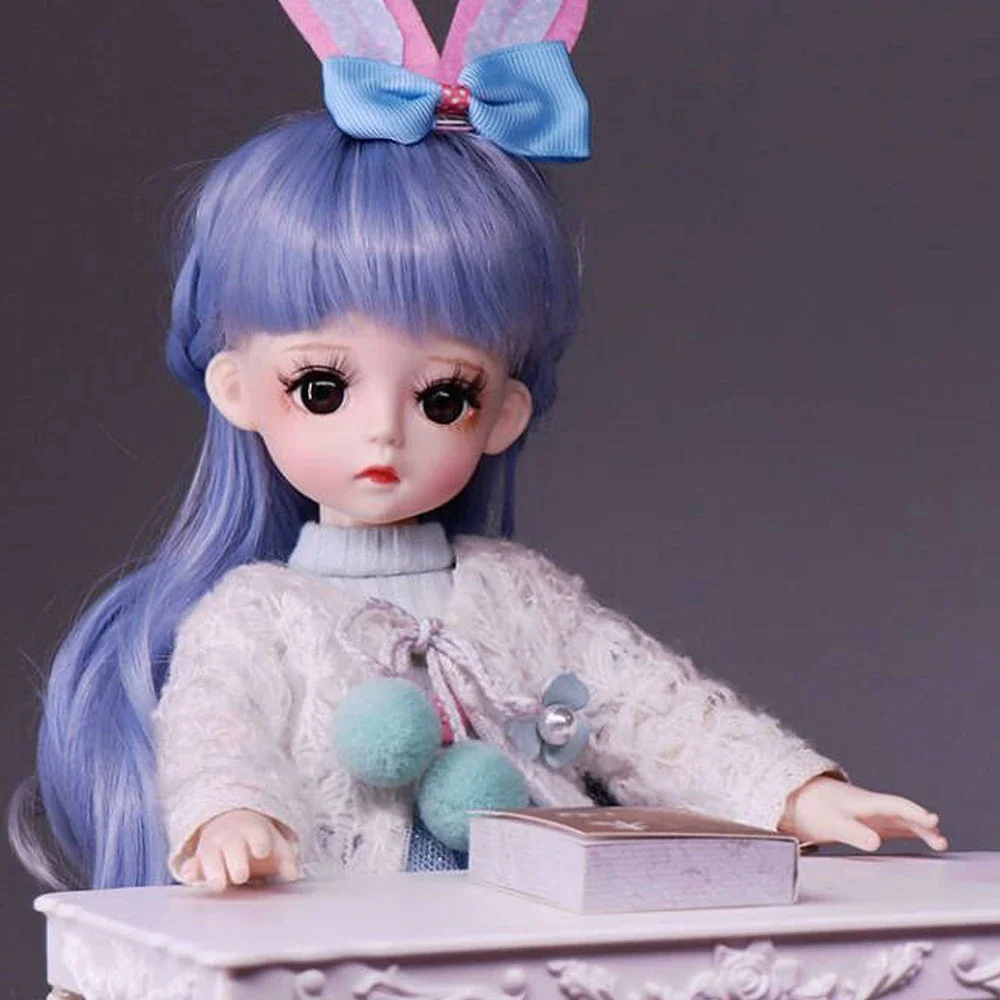 YUTOTUE 30 سنتيمتر الارتفاع لطيف فتاة دمية لعبة مع الملابس القابلة للإزالة الأحذية الباروكات مجموعة الاطفال هدية صغيرة BJD