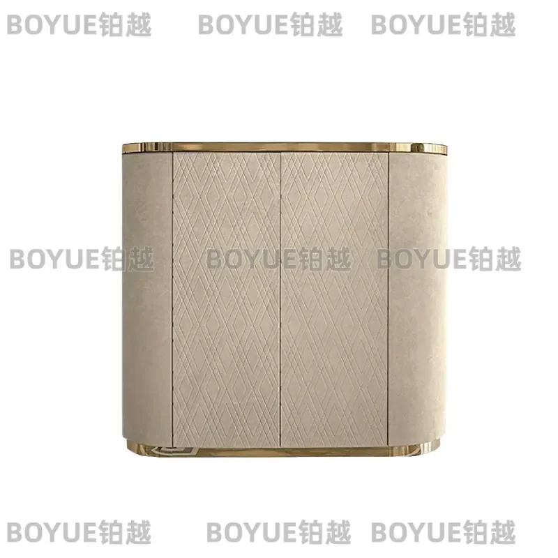 Italian Light Luxury Solid Wood Wine Cabinet Four Door Storage Modern Villa Restaurant High End Furniture Home Decor