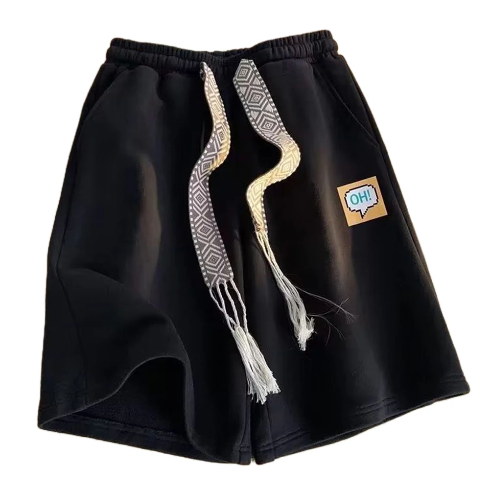 

Повседневная уличная одежда, спортивные шорты на шнурке, повседневная прогулочная одежда, черная летняя спортивная одежда, универсальная модная дышащая ткань