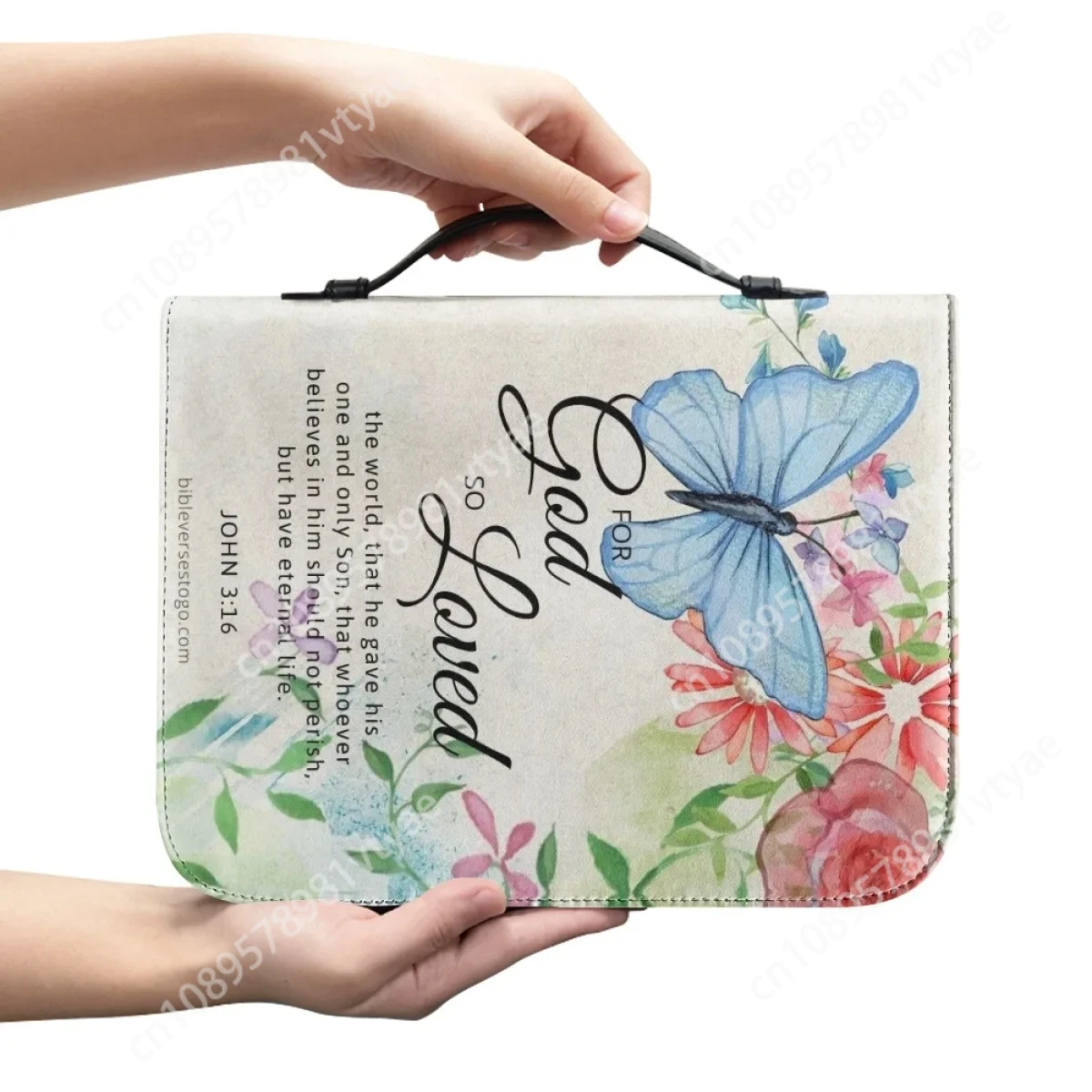 Sonnenblume Schmetterling Design Reise Bibel Trage tasche Veranstalter Taschen Griff Reiß verschluss Luxus neue Mode Bibel Cover Frauen